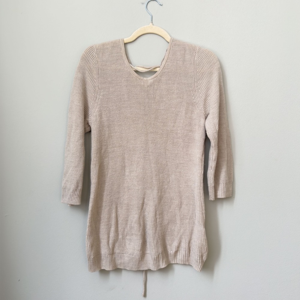Soho Jeans Lace Up Balletcore Knit Long Sweater Size M